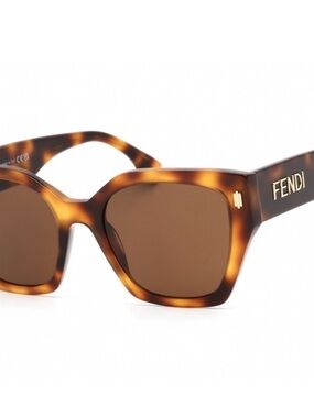 Fendi Tortoiseshell Square Frame Sunglasses with Brown Lenses